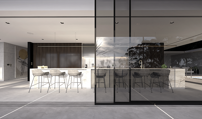 Architectural 3D render of Malibu